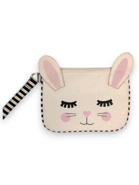 Betsey Johnson Rabbit Bunny Wristlet Pouch Travel Cosmetic Bag